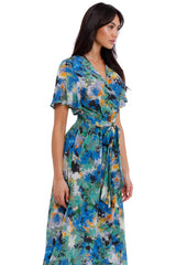 KATE SYLVESTER Silk Wrap Dress - Print Sz12