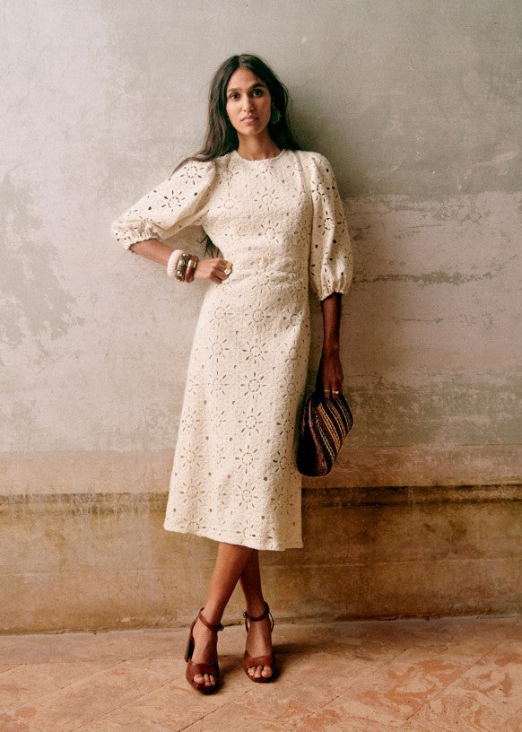 SEZANE Cali Dress - Ecru Sz42 NZ14