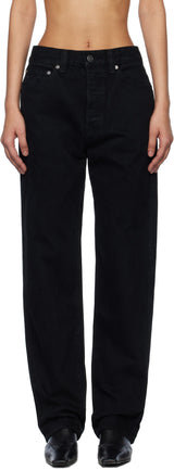 KHAITE Corben High-rise Tapered Jeans - Black Sz27
