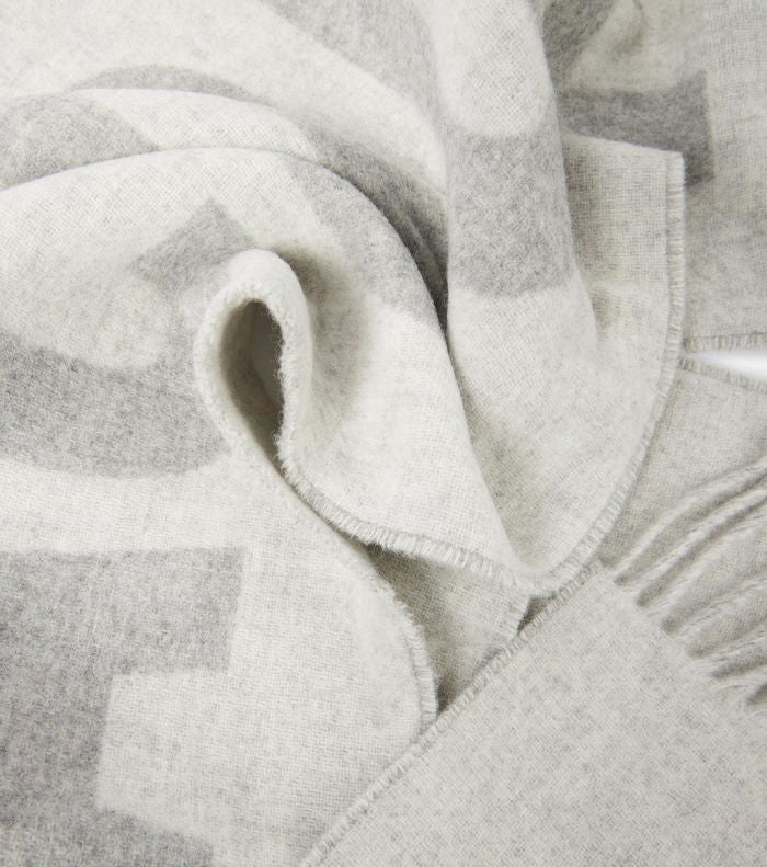 JACQUEMUS Logo Virgin Wool Scarf - Grey