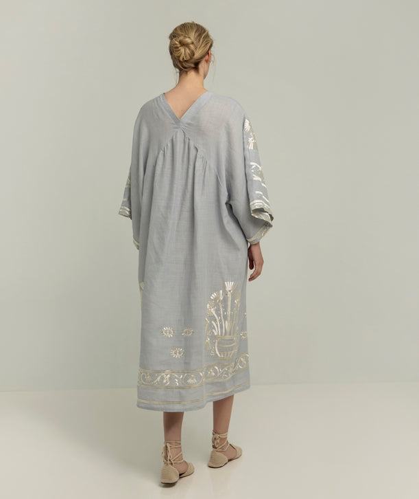 GREEK ARCHAIC KORI Kaftan Dress - Light Grey SzS