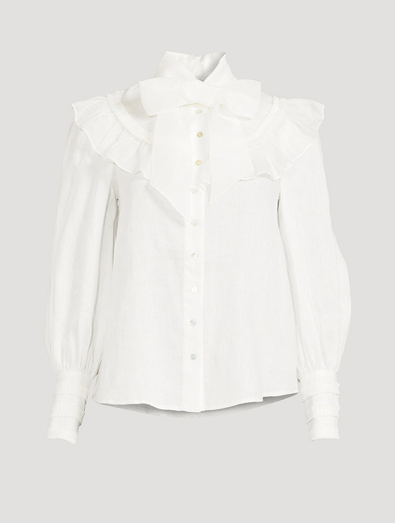ALEMAIS Lennie Ruffled Blouse -Ivory Sz10