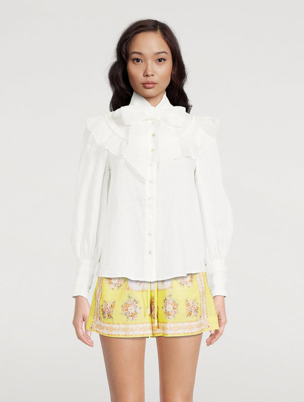 ALEMAIS Lennie Ruffled Blouse -Ivory Sz10