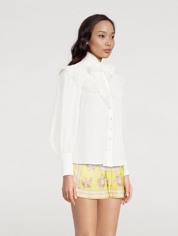 ALEMAIS Lennie Ruffled Blouse -Ivory Sz10