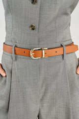OROTON Inez Reversible Belt - Black/Tan or Navy/Bone