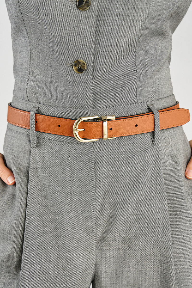 OROTON Inez Reversible Belt - Black/Tan or Navy/Bone