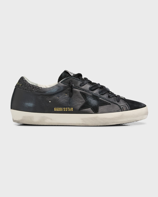 GOLDEN GOOSE Superstar Black Glitter Heel - EU40