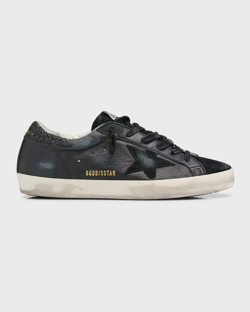 GOLDEN GOOSE Superstar Black Glitter Heel - EU40