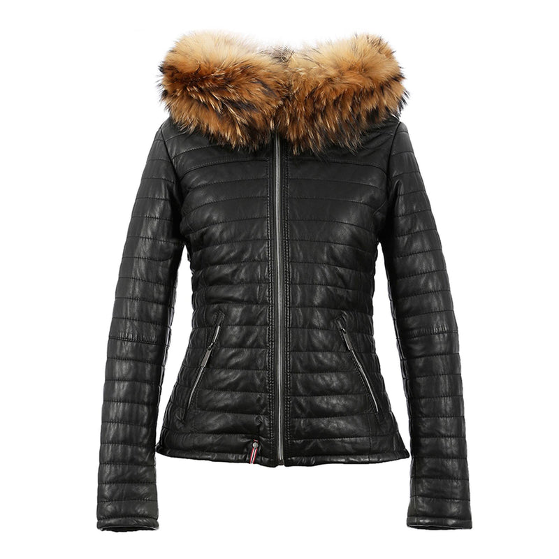 OAKWOOD Leather Down Jacket -Black SzS