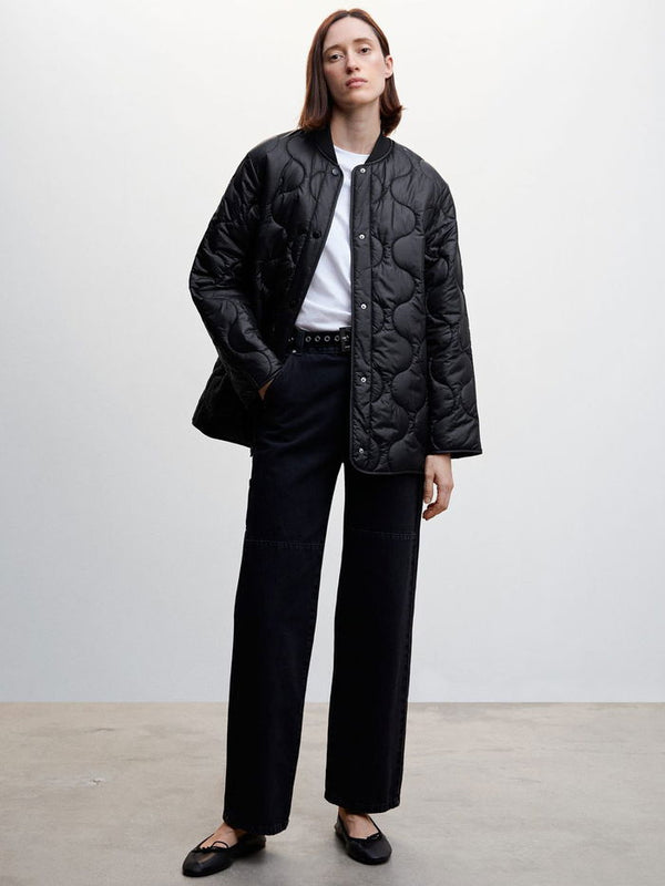 BUNNIES Quilted Bomber Jacket - Black