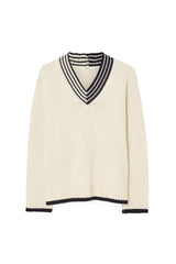NA-KD Oversize V-Neck Sweater -Offwhite