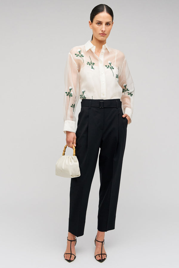 OROTON Rosebud Embroidery Overshirt - Cream Sz12