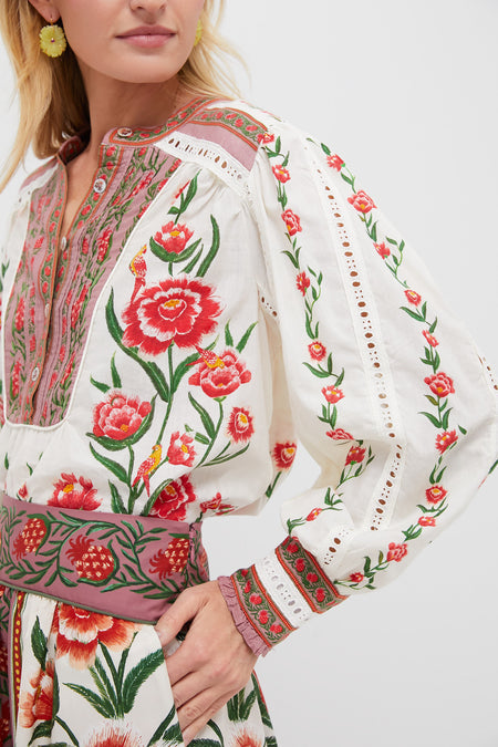 FARM RIO Annika Delicate Blouse - Ecru SzM