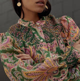 ZIMMERMANN Teddy Smocked Blouse Sz4 NZ 16