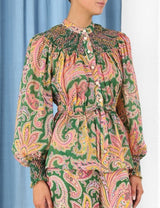 ZIMMERMANN Teddy Smocked Blouse Sz4 NZ 16