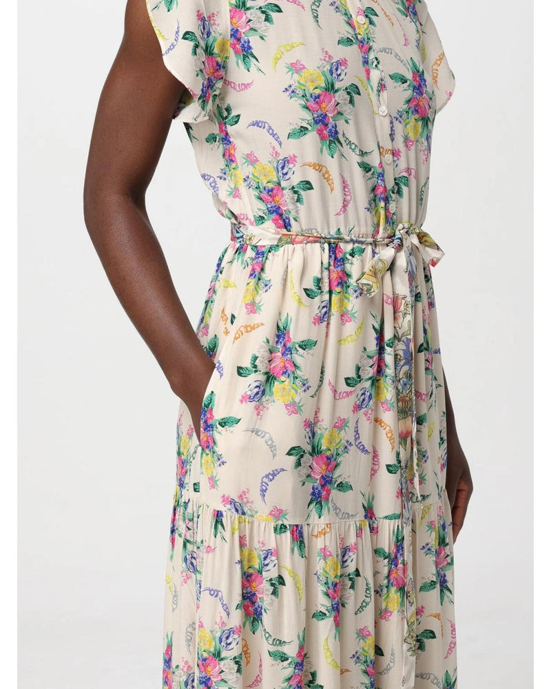 ZADIG & VOLTAIRE Razy Floral Print Midi Dress - Soft Bouquet SzS