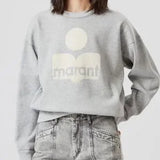 ISABEL MARANT ÉTOILE  Mobyli Flocked Logo Sweatshirt - Grey Sz36 NZ8