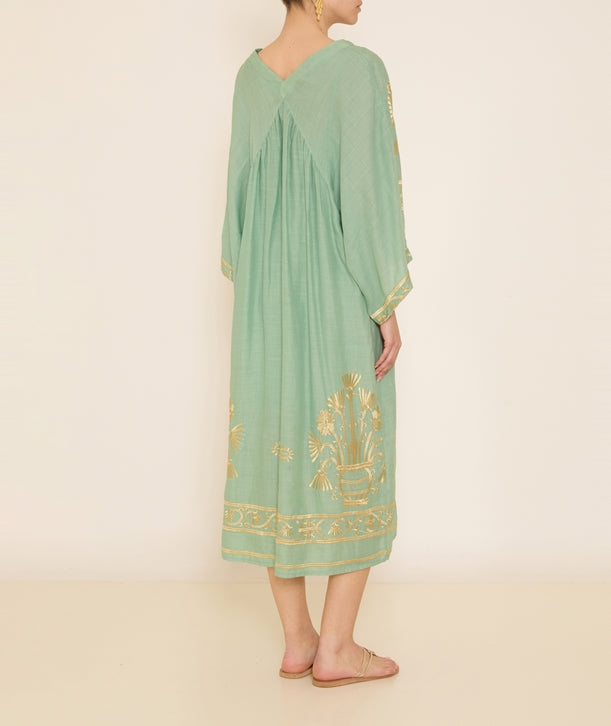 GREEK ARCHAIC KORI Kaftan Dress - Green SzM