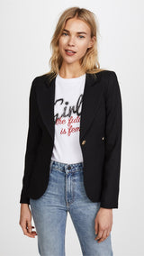 SMYTHE Duchess Wool Blazer - Black US6 NZ10