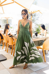 AJE Planetary Maxi Dress - Bonsai Green Sz8