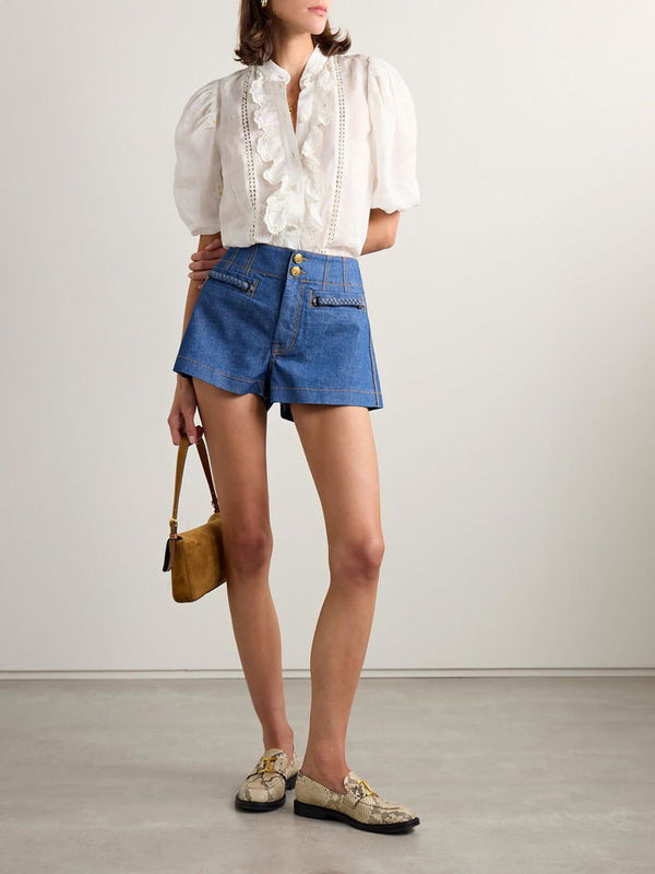 ZIMMERMANN Acacia Embroidered Blouse - White Sz3 NZ14