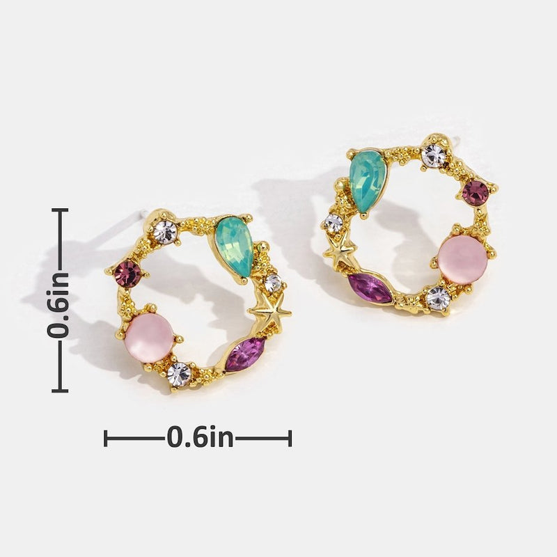 Jade & Pink Crystal Earrings